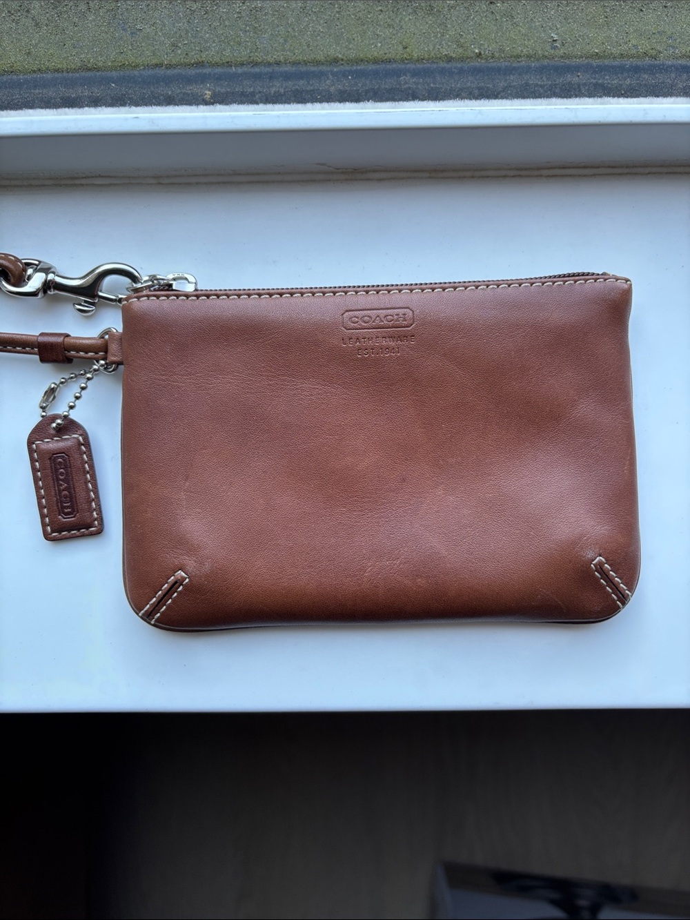 COACH leather wristlet